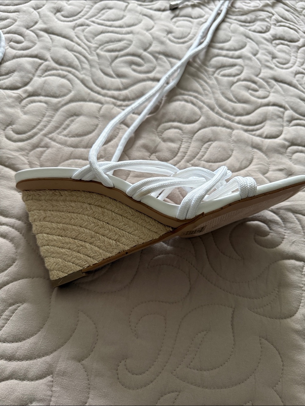 Steve Madden “Idolized” White Strappy Lace-Up Wedge Sandals — New Without Box - Picture 8 of 8